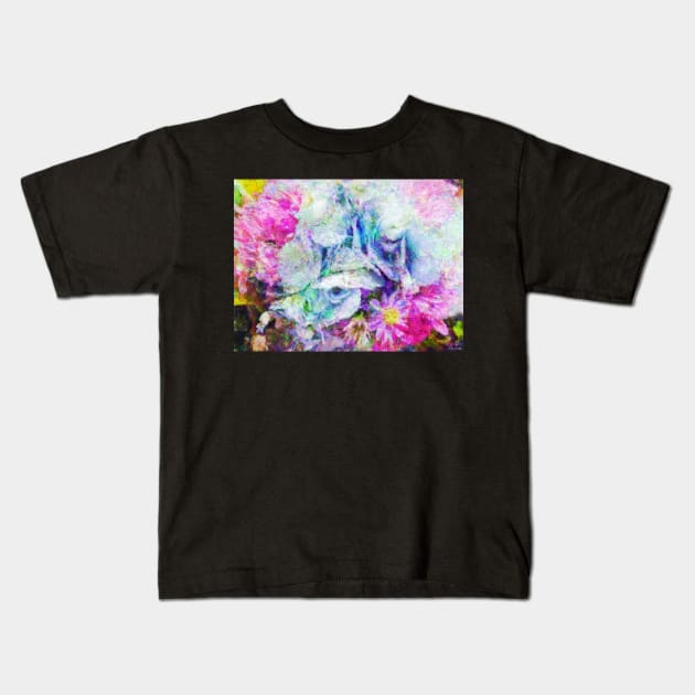 Hydrangea Bouquet Impressionist Painting Kids T-Shirt by BonBonBunny